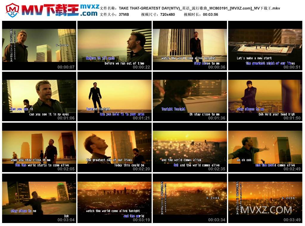 TAKE THAT-GREATEST DAY(MTV)_英语_流行歌曲_MC803191